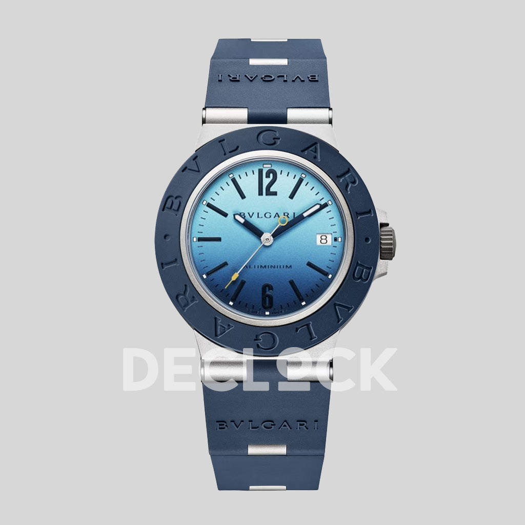Bvlgari Aluminium 103815 Blue Dial Blue Strap Replica Watch