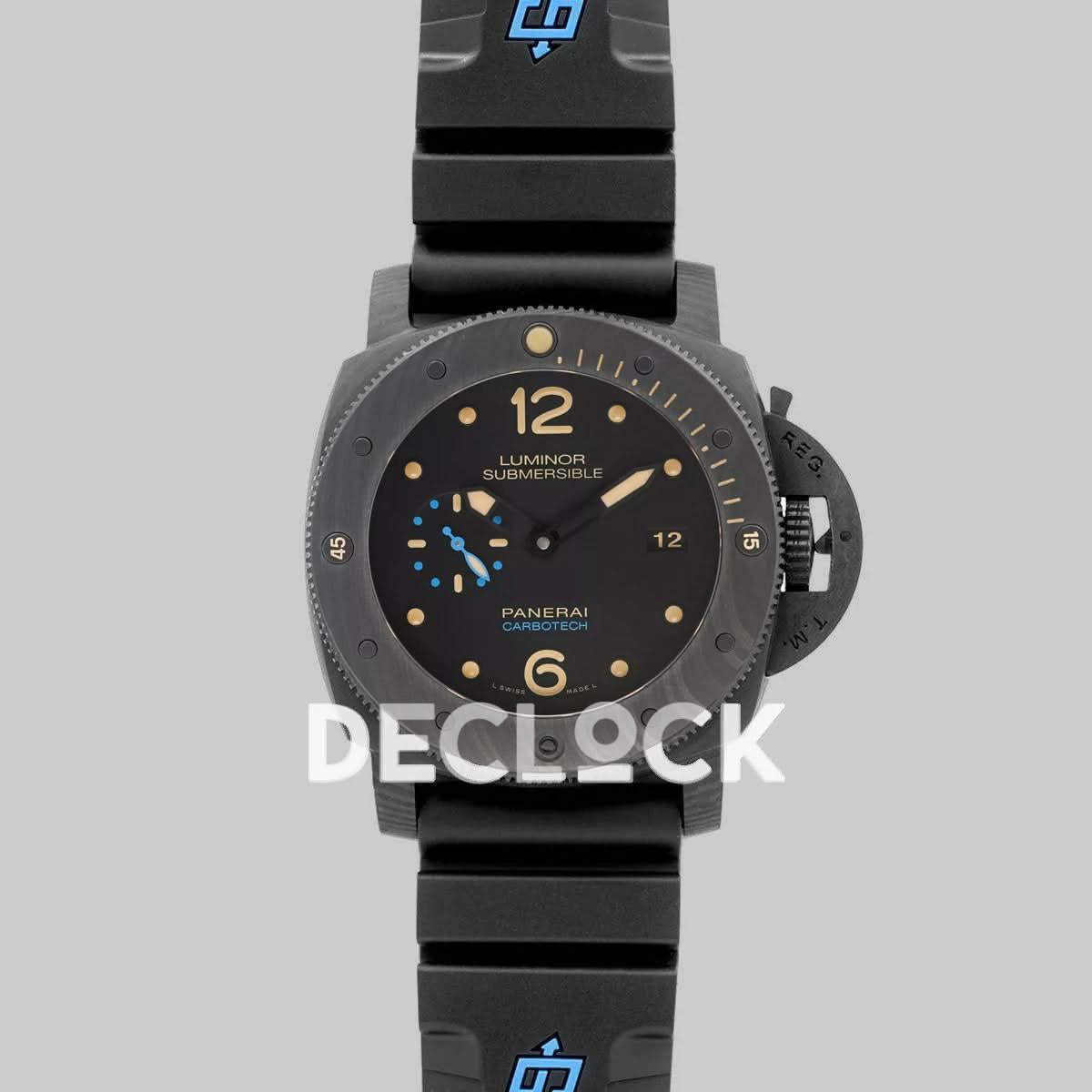 Replica Panerai PAM616 Luminor Submersible 1950 3 Days Carbotech Black Dial | Declock.
