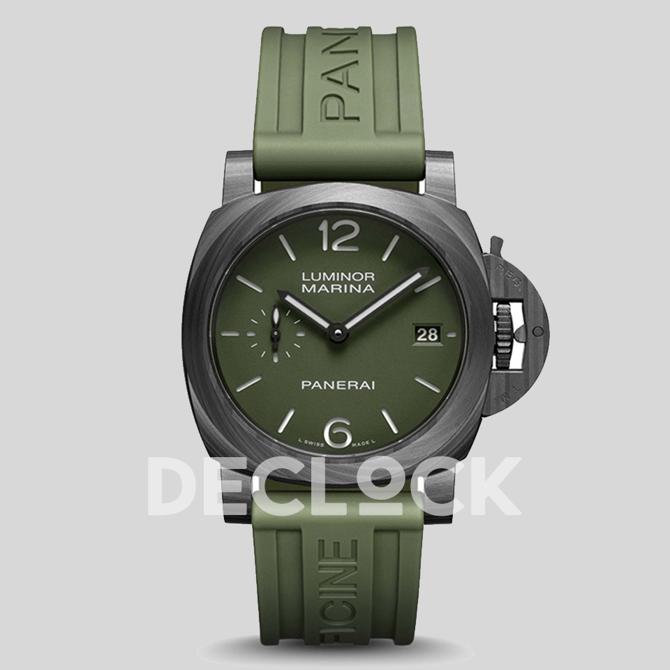 Panerai Luminor Marina Quaranta Carbotech PAM01526 Green Dial Replica Watch