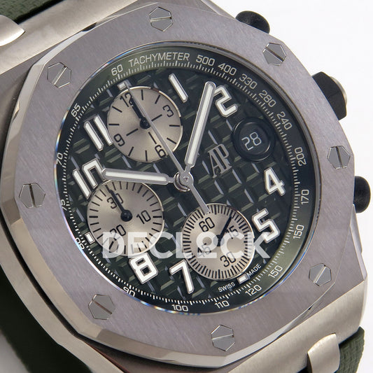 Audemars Piguet Royal Oak Offshore 42 26238TI.OO.A056CA.01 Titanium Green OCTA SA4404 Free Sprung replica - dial angle