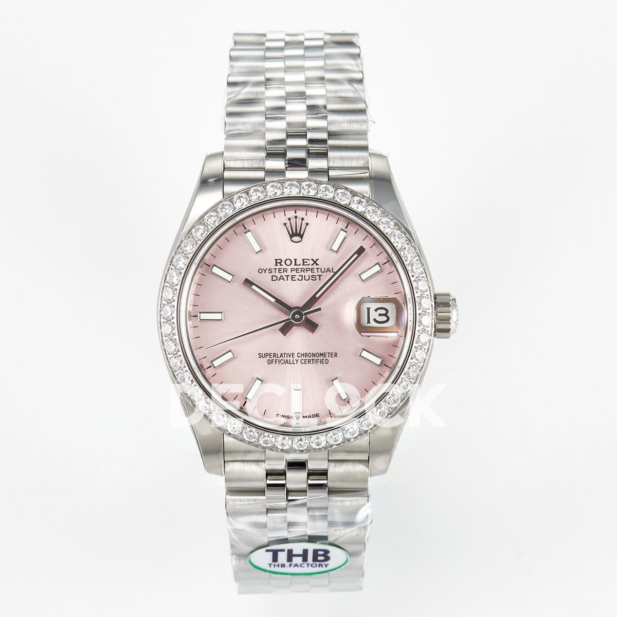 Rolex Datejust 31mm 278274 Rose Baton Dial Steel Jubilee THBF HZ2236 - front view