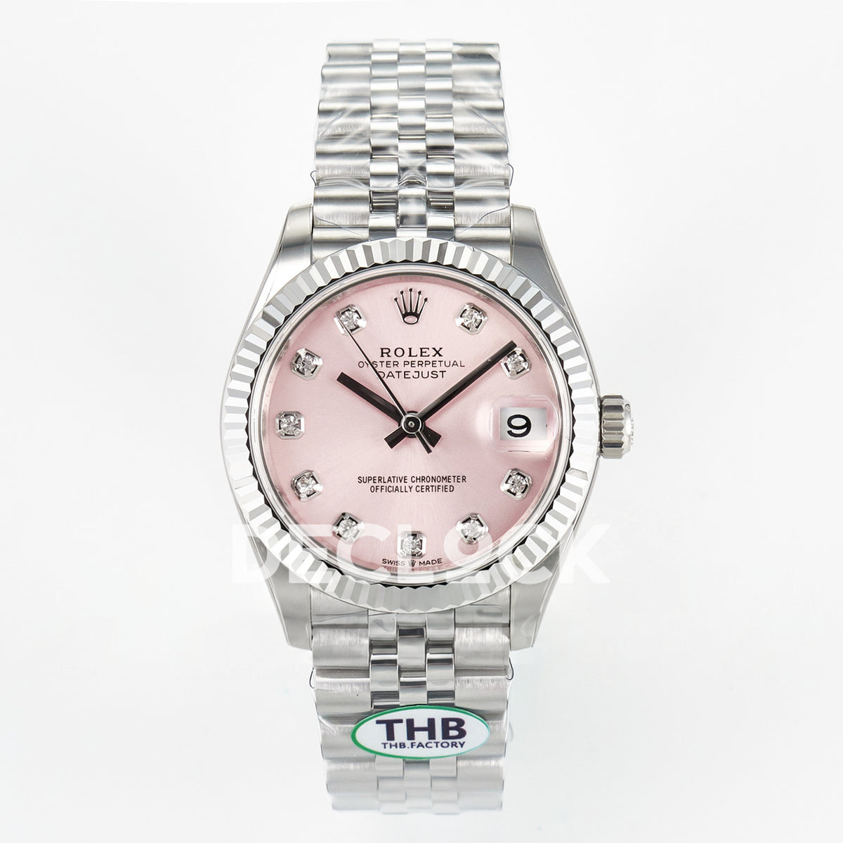 Rolex Datejust 31mm 278274 Rose Gem-Set Dial Steel Jubilee THBF HZ2236 - front view