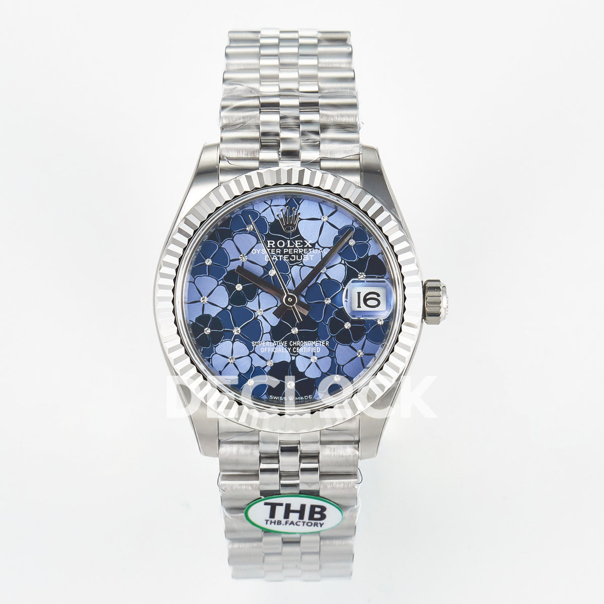 Rolex Datejust 31mm 278274 Blue Floral Dial Steel Jubilee THBF HZ2236 - front view