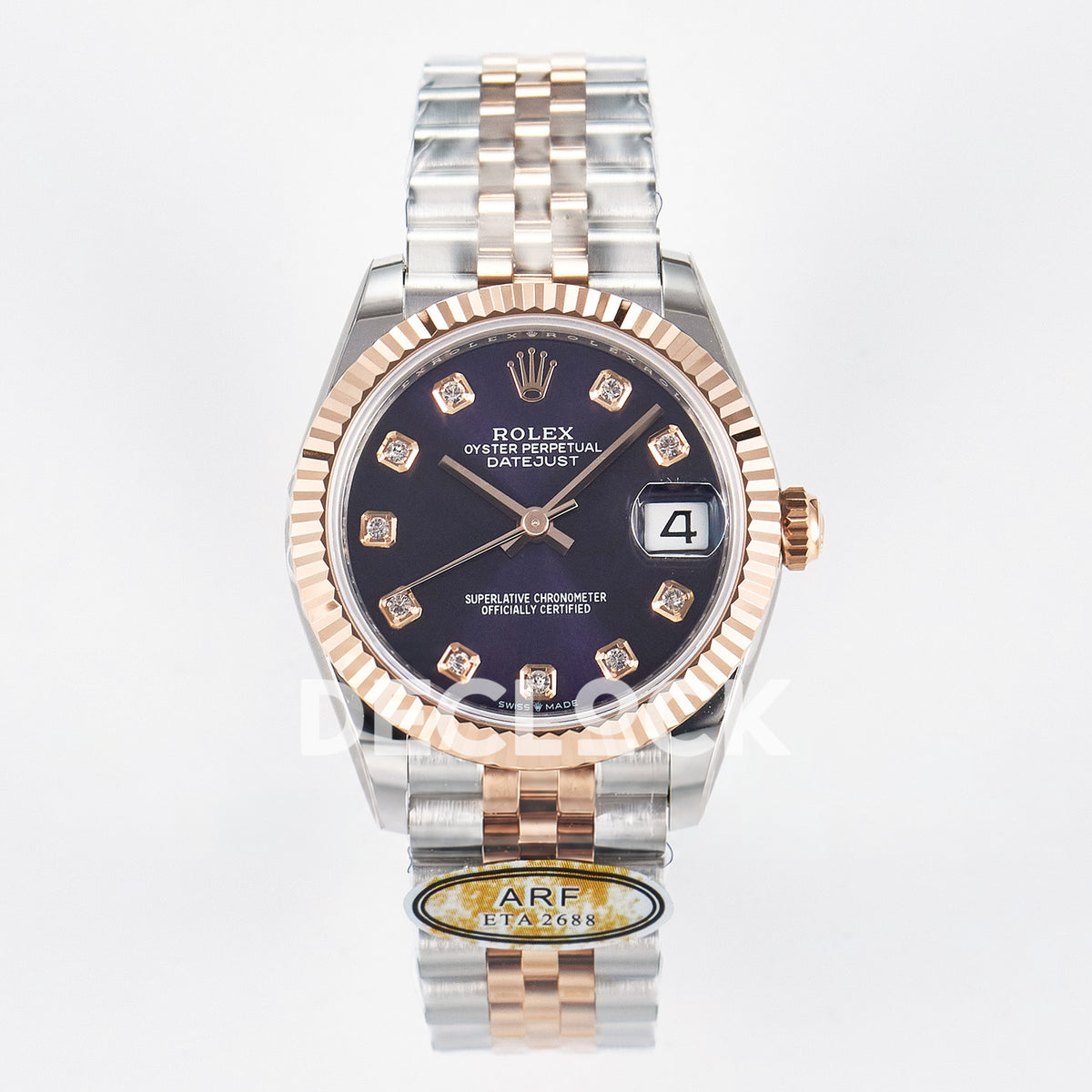 Rolex Datejust 31mm 278271 Purple Gem-Set Dial Rose Gold / Steel Jubilee ARF 2688 - front view