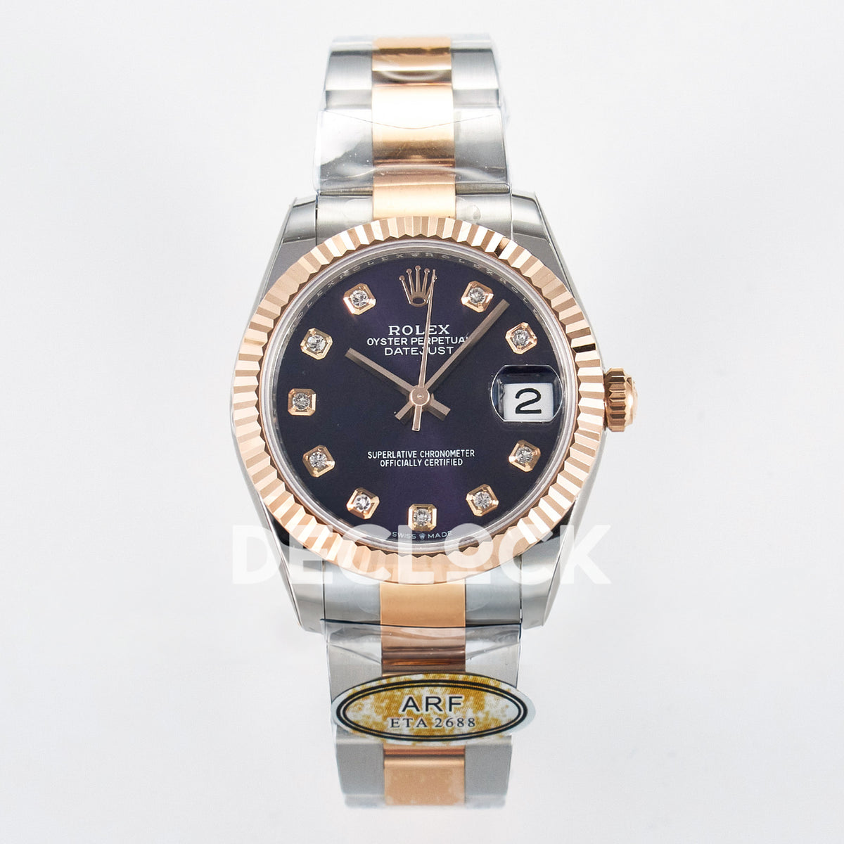 Rolex Datejust 31mm 278271 Purple Gem-Set Dial Rose Gold / Steel Oyster ARF 2688 - front view