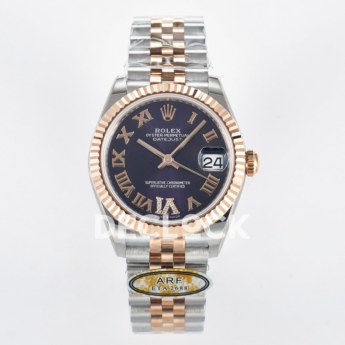 Rolex Datejust 31mm 278271 Purple Roman Dial Rose Gold / Steel Jubilee ARF 2688 - front view