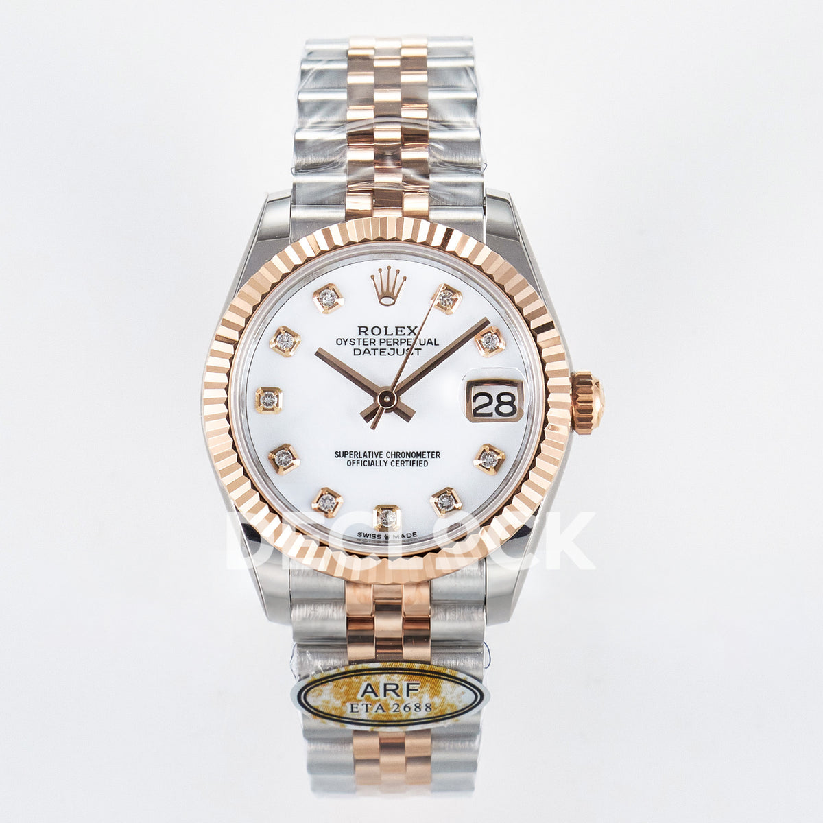 Rolex Datejust 31mm 278271 White MOP Gem-Set Dial Rose Gold / Steel Jubilee ARF 2688 - front view