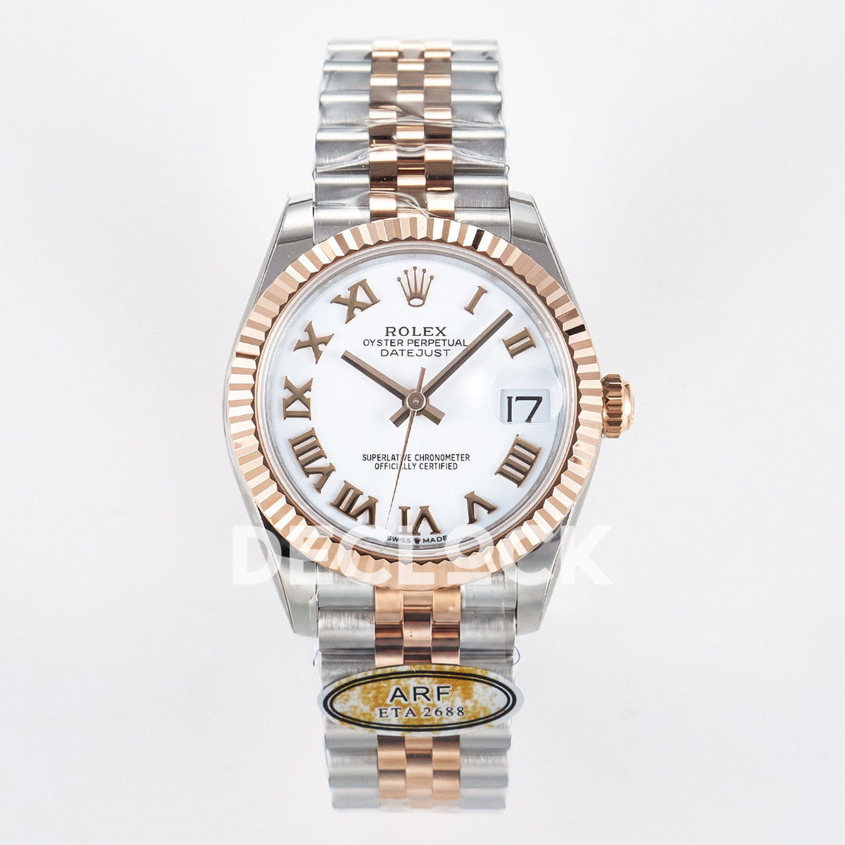 Rolex Datejust 31mm 278271 White Roman Dial Rose Gold / Steel Jubilee ARF 2688 - front view