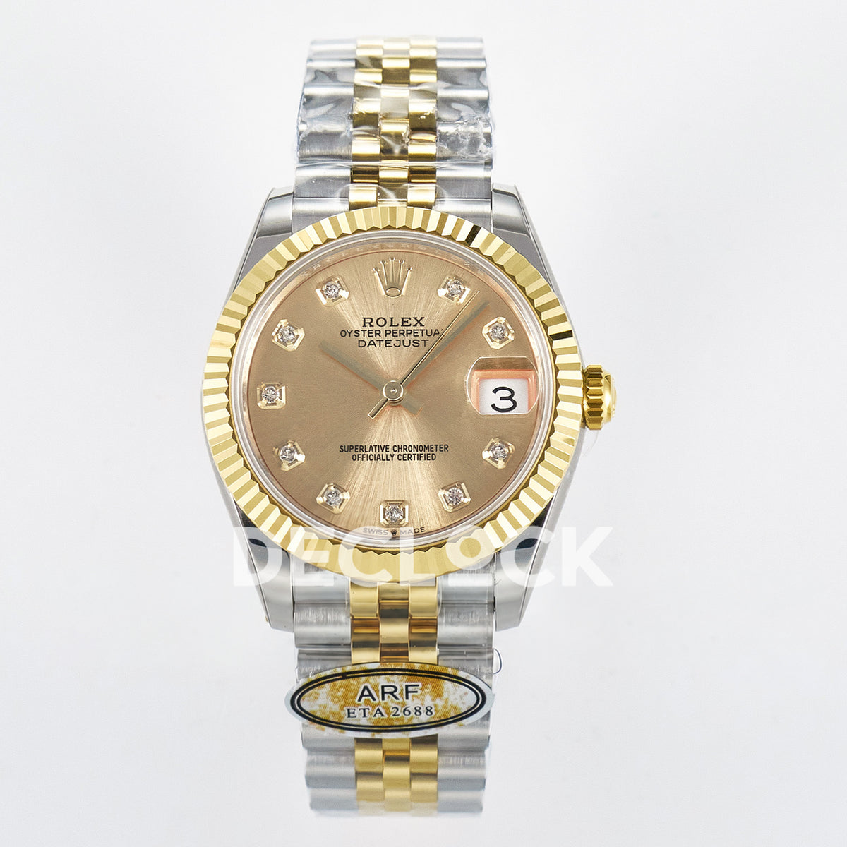 Rolex Datejust 31mm 278273 Champagne Gem-Set Dial Yellow Gold / Steel Jubilee ARF 2688 - front view