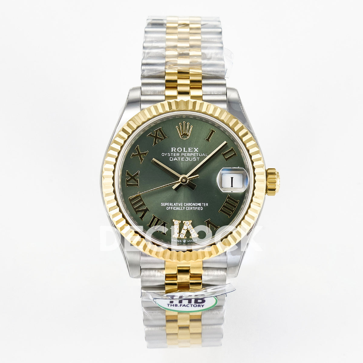 Rolex Datejust 31mm 278273 Green Roman Dial Yellow Gold / Steel Jubilee THBF HZ2236 - front view