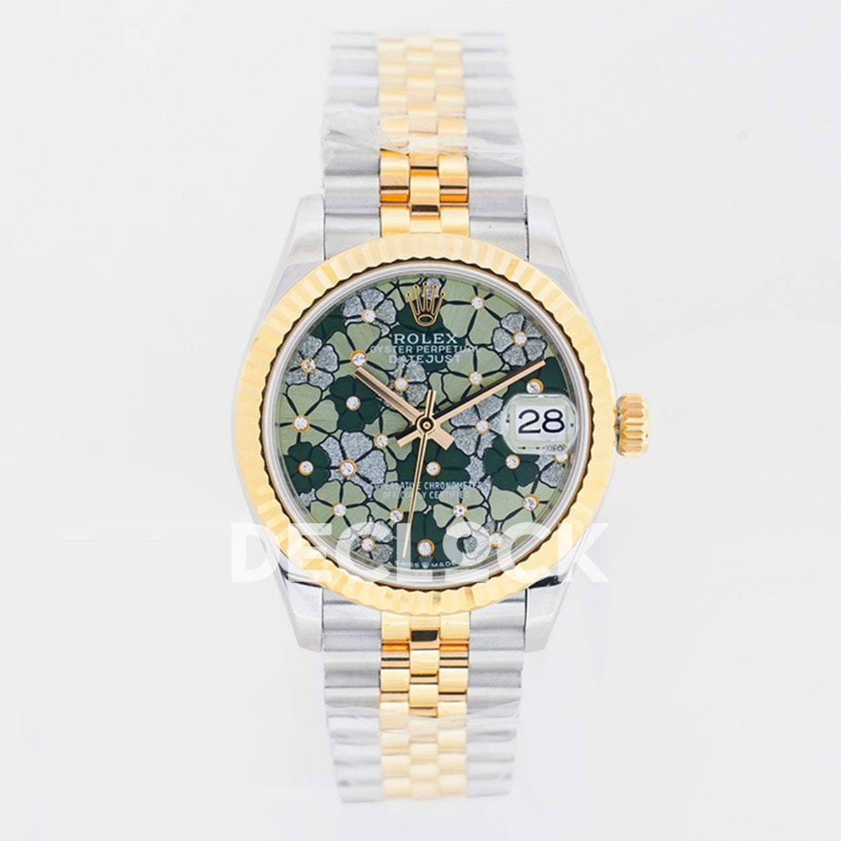 Rolex Datejust 31mm 278273 Olive Green Floral Dial Yellow Gold / Steel Jubilee A2824 - front view