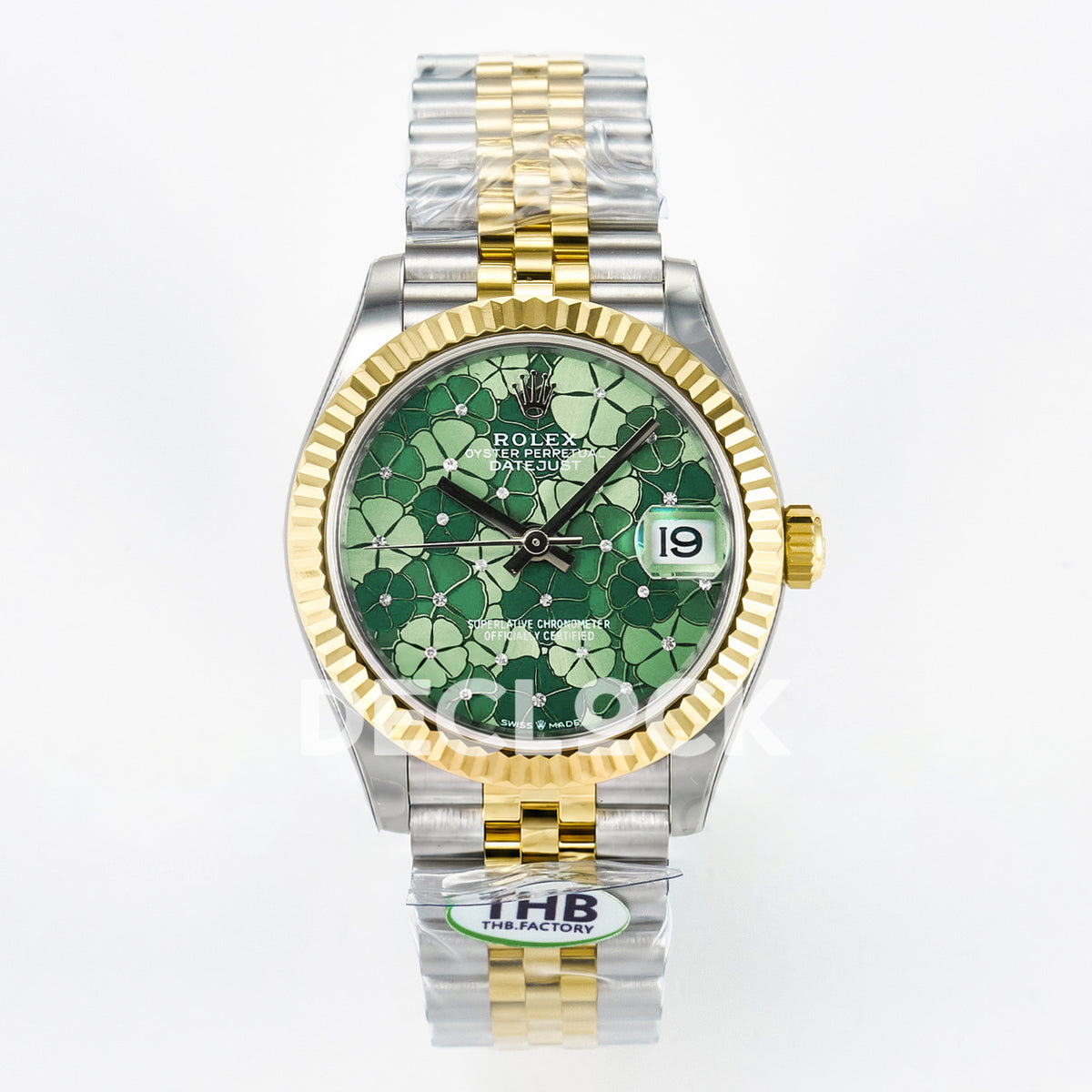 Rolex Datejust 31mm 278273 Olive Green Floral Dial Yellow Gold / Steel Jubilee THBF HZ2236 - front view