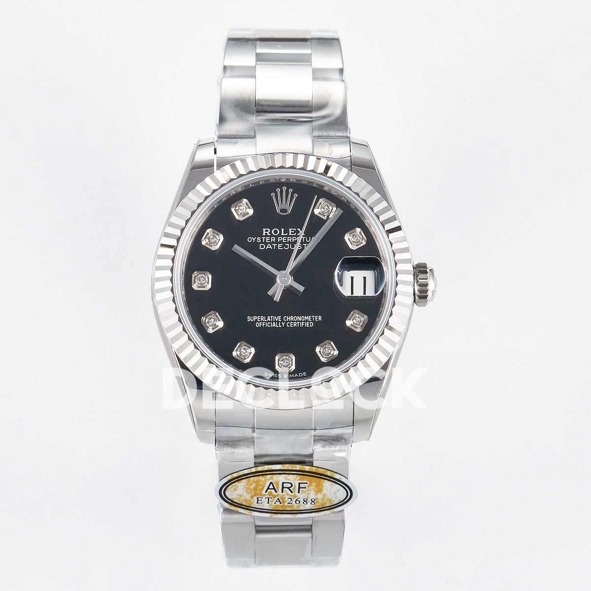 Rolex Datejust 31mm 278274 Black Gem-Set Dial Steel Oyster ARF 2688 - front view