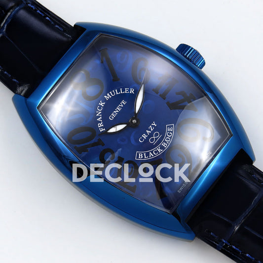 Franck Muller Crazy Hours Black Badge Blue PVD Blue Dial TWF A23J replica - dial angle right