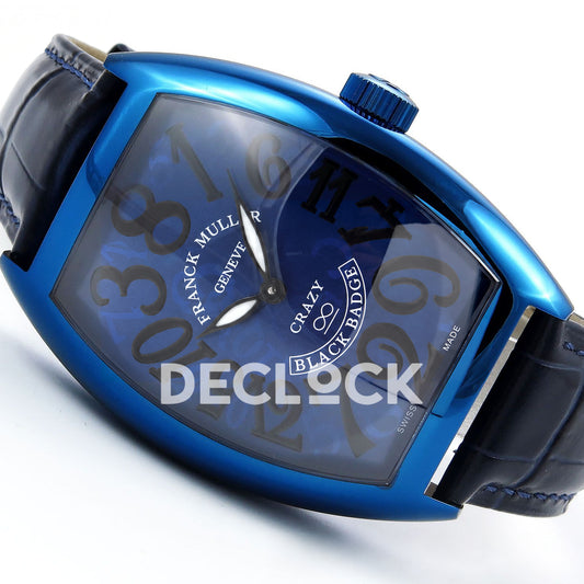 Franck Muller Crazy Hours Black Badge Blue PVD Blue Dial TWF A23J replica - three quarter