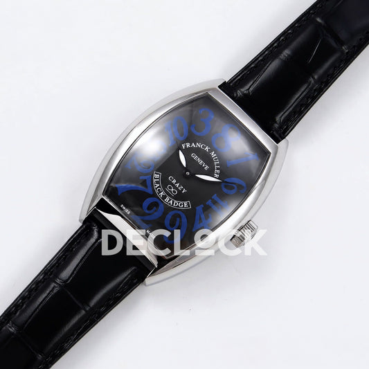 Franck Muller Crazy Hours Black Badge Steel Blue Numerals TWF A23J replica - dial angle left