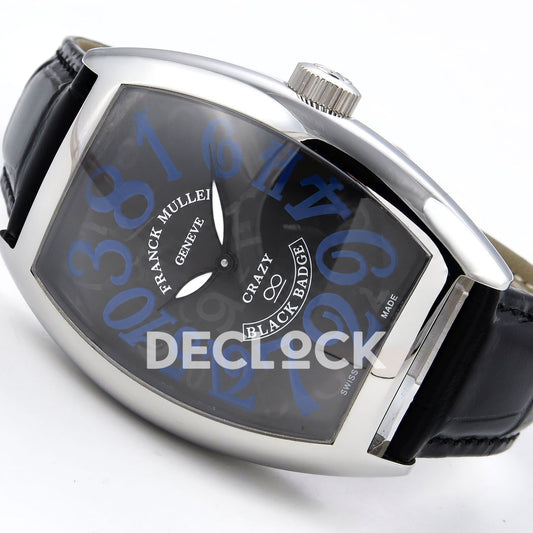 Franck Muller Crazy Hours Black Badge Steel Blue Numerals TWF A23J replica - three quarter