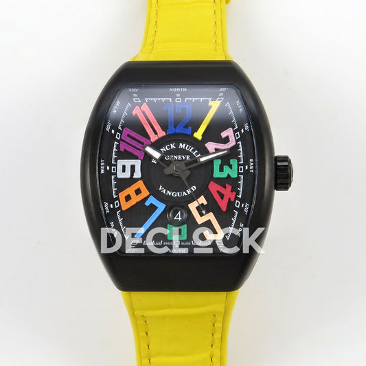 Franck Muller Vanguard Color Dreams DLC Yellow Nylon ABF A2824 replica - front