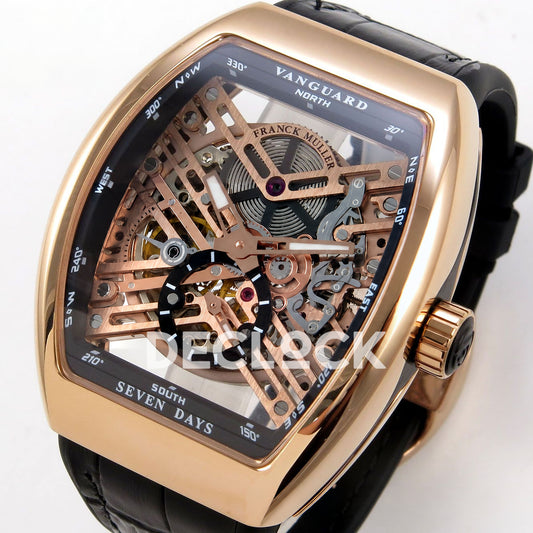 Franck Muller Vanguard Skeleton V45 Rose Gold ABF replica - dial angle