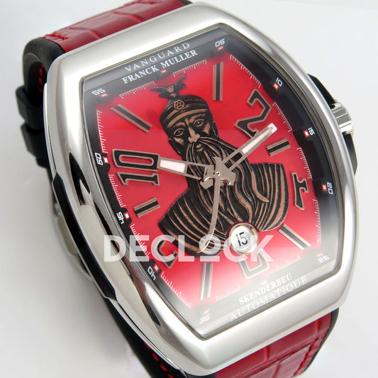 Franck Muller Vanguard Skenderbeu Steel Red ABF A2824 replica - dial angle left