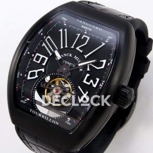 Franck Muller Vanguard V45 Tourbillon Style DLC ABF replica - dial angle