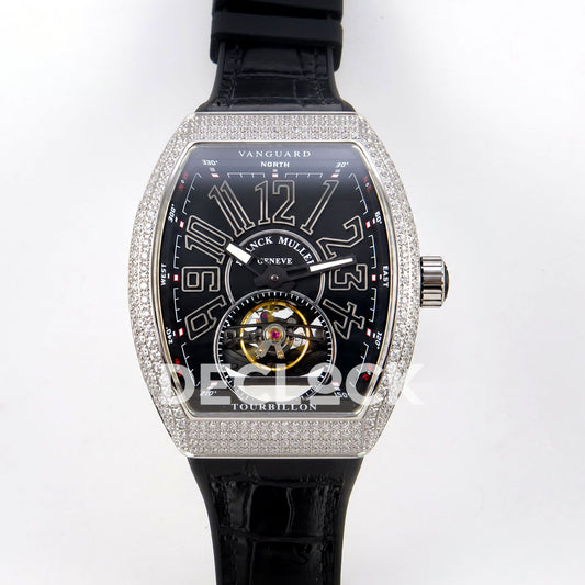 Franck Muller Vanguard V45 Tourbillon Style Steel Gems ABF replica - front