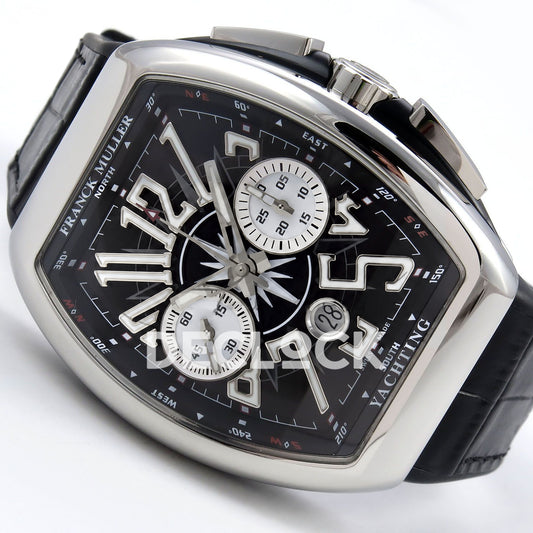 Franck Muller Vanguard Yachting Chrono Steel Black ABF A7750 replica - three quarter