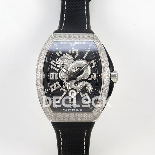 Franck Muller Vanguard Yachting Dragon King Black Gems Nylon ABF A2824 replica - front