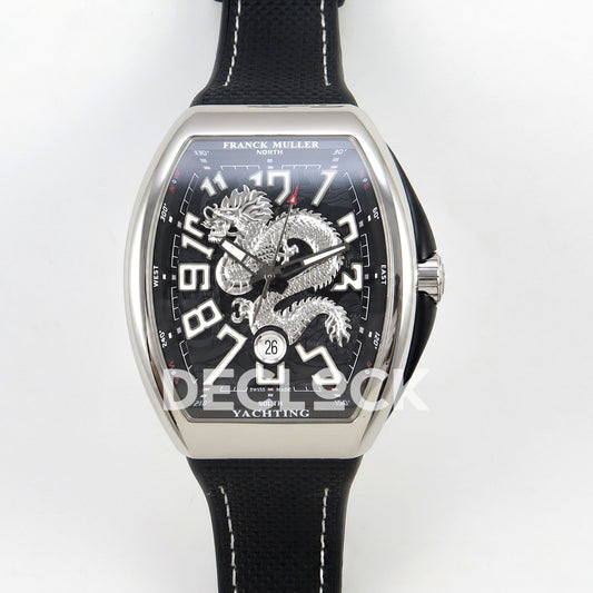 Franck Muller Vanguard Yachting Dragon King Steel Black ABF A2824 replica - front