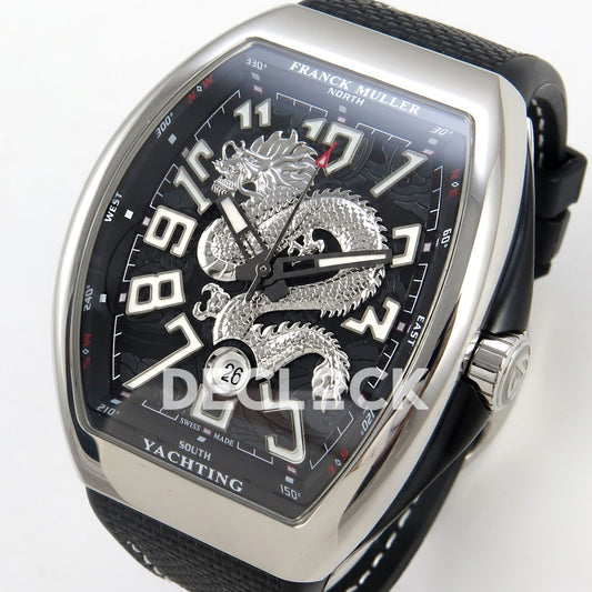Franck Muller Vanguard Yachting Dragon King Steel Black ABF A2824 replica - three quarter
