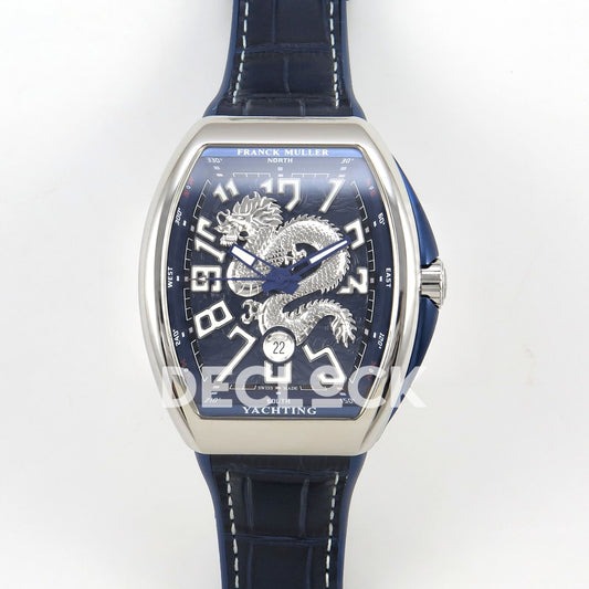 Franck Muller Vanguard Yachting Dragon King Steel Blue Purple ABF A2824 replica - front