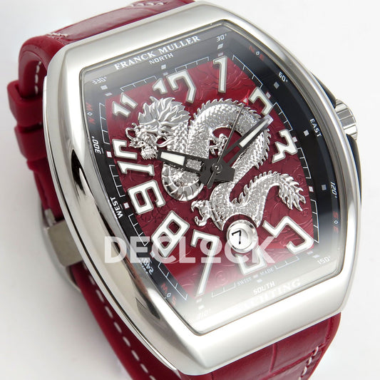 Franck Muller Vanguard Yachting Dragon King Steel Red ABF A2824 replica - dial angle left