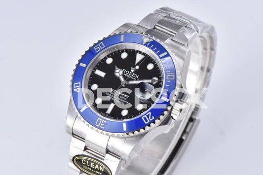 Replica Rolex Submariner 41mm 126619 LB Blue Ceramic Black Dial on SS Bracelet | Declock.