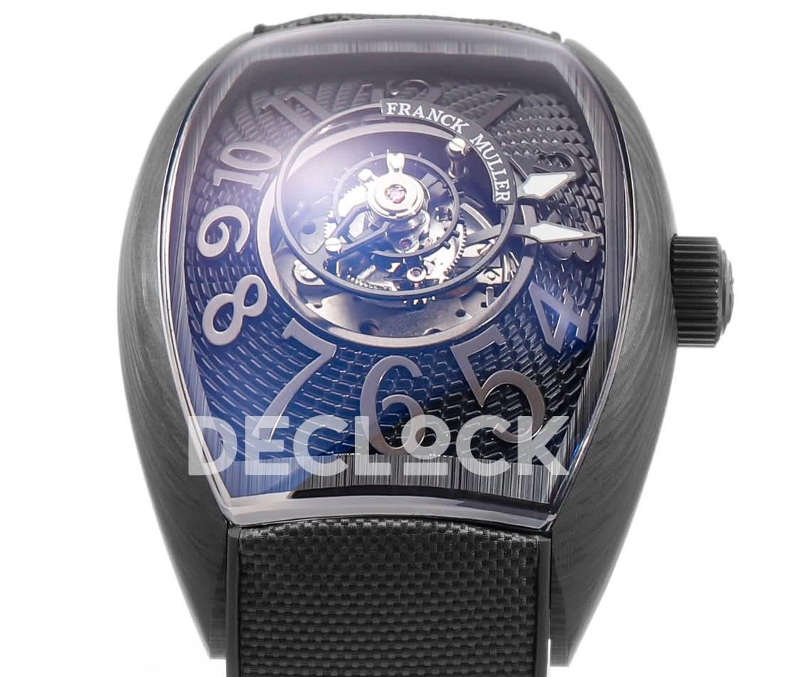 Replica Franck Muller Curvex Grand Central Tourbillon in Black Carbon | Declock.