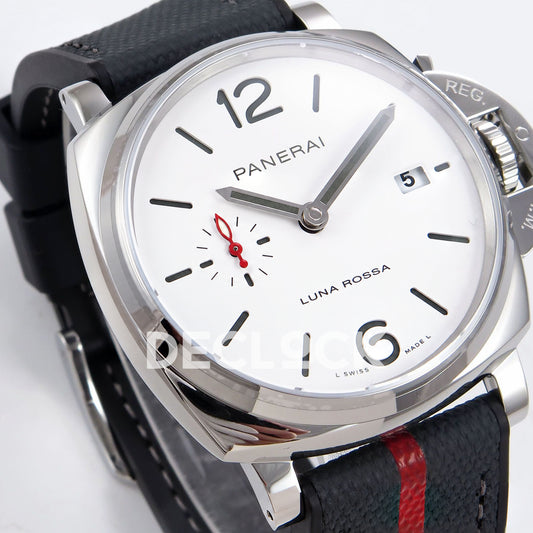 Panerai Luminor Due Luna Rossa PAM01381 White Dial VSF P900 replica - dial angle left