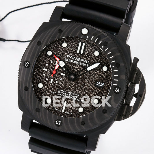 Panerai Submersible Luna Rossa PAM01039 Carbotech Black Rubber VSF Automatic replica - three quarter