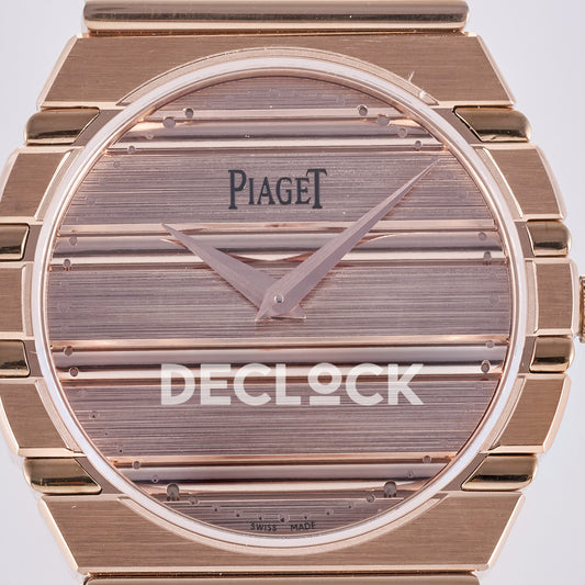 Piaget Polo 79 38mm Pink Dial Rose Gold Bracelet PDF 1200P1 replica - dial closeup
