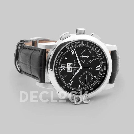 Replica A. Lange & Söhne Datograph Chronograph Flyback Black Dial in Steel | Declock.