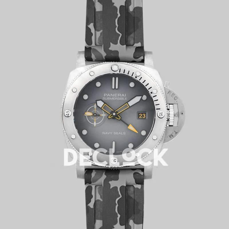 Replica Panerai PAM1323 Submersible Gmt Navy Seals Camo Strap | Declock.