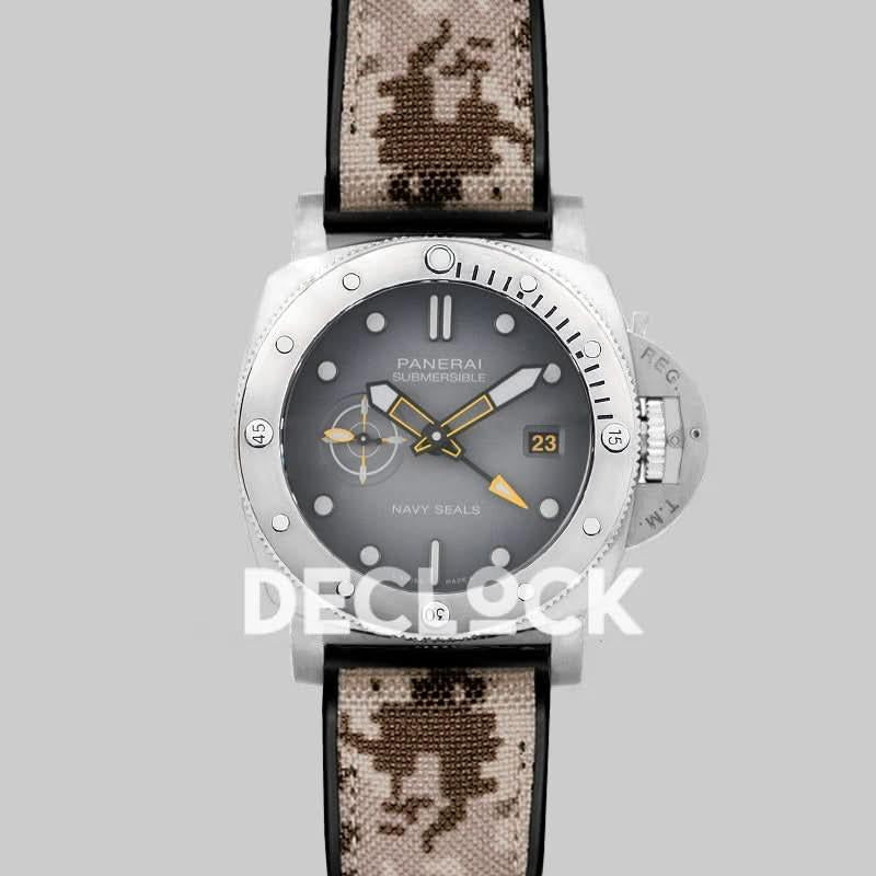 Replica Panerai PAM1323 Submersible Gmt Navy Seals Camo Strap | Declock.