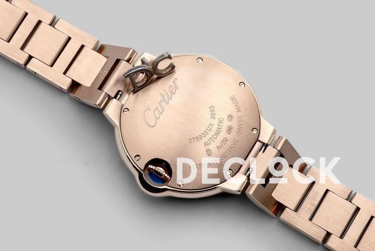 Replica Cartier Ballon Bleu De Cartier 36mm White Dial in Pink Gold | Declock.