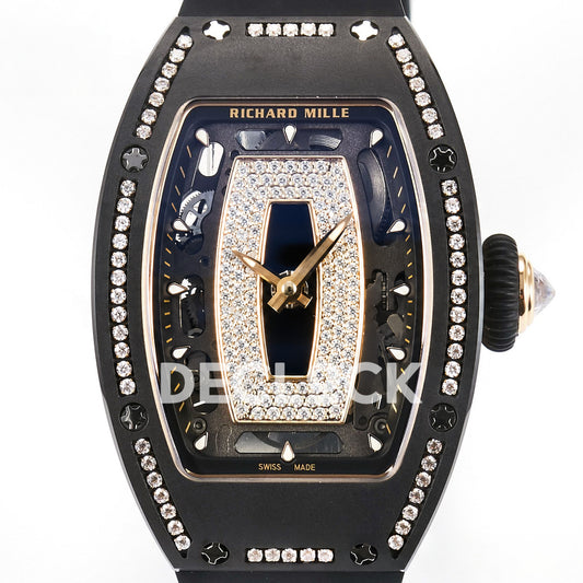 Richard Mille RM07-01 Black Ceramic Gem-Set Black Dial EF CRMA2 replica - dial front