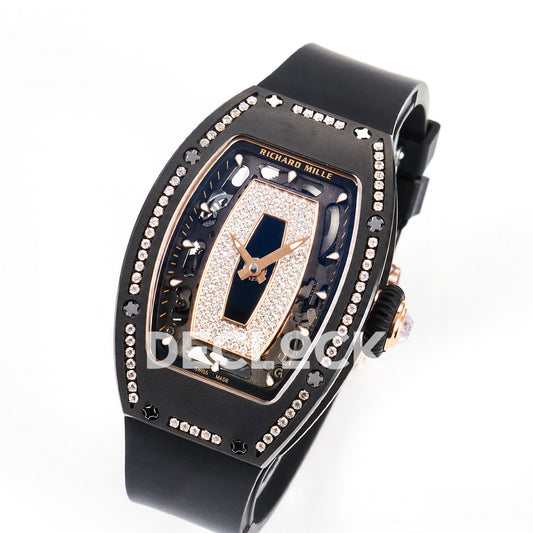 Richard Mille RM07-01 Black Ceramic Gem-Set Black Dial EF CRMA2 replica - three quarter