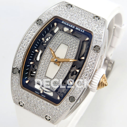 Richard Mille RM07-01 Snow Set Steel White Dial White Rubber ZF CRMA2 replica - front opposite angle
