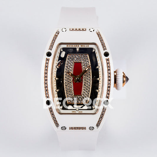 Richard Mille RM07-01 White Ceramic Gem-Set Red Dial EF CRMA2 replica - front