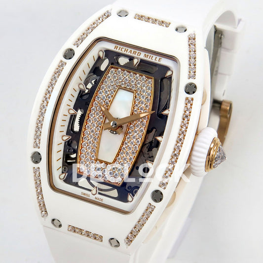 Richard Mille RM07-01 White Ceramic Gem-Set White Dial ZF CRMA2 replica - dial angle right