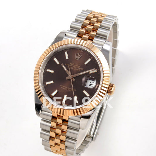 Rolex Datejust 41 126331-0002 Chocolate Stick Jubilee QF JH3235 Free Sprung replica - three quarter