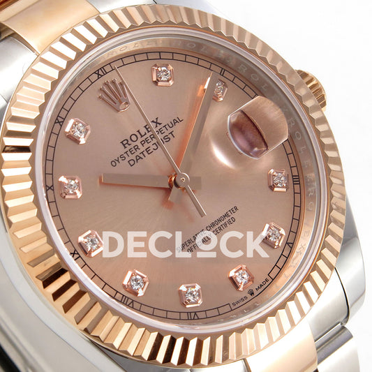 Rolex Datejust 41 126331-0007 Sundust Diamond Oyster QF JH3235 Free Sprung replica - dial angle left