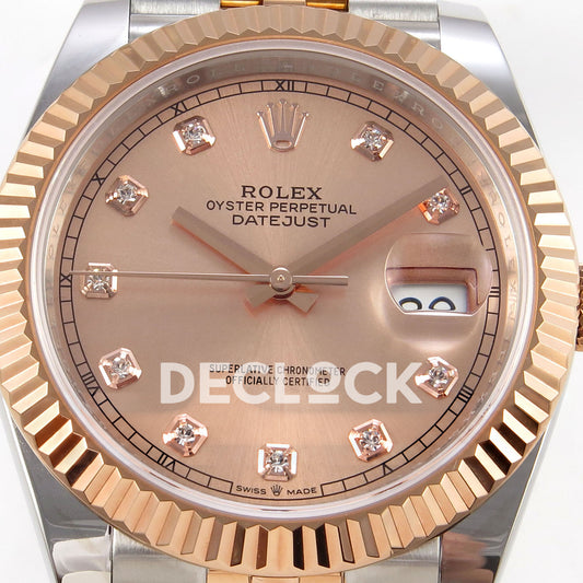 Rolex Datejust 41 126331-0008 Sundust Diamond Jubilee QF JH3235 Free Sprung replica - dial closeup