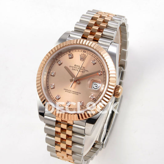 Rolex Datejust 41 126331-0008 Sundust Diamond Jubilee QF JH3235 Free Sprung replica - three quarter
